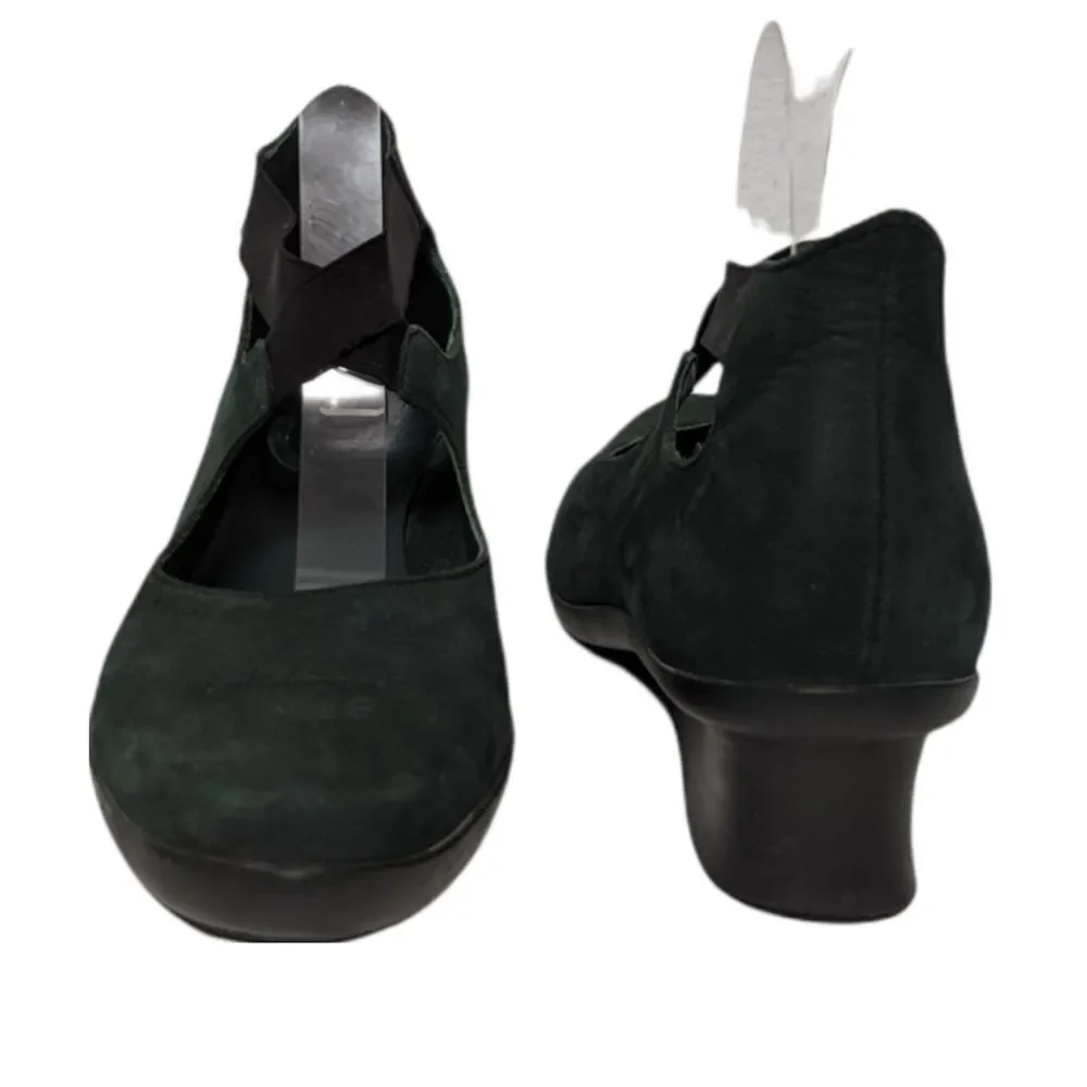 ARCHE Green Leather Cross Strap Wedge Heels 39
